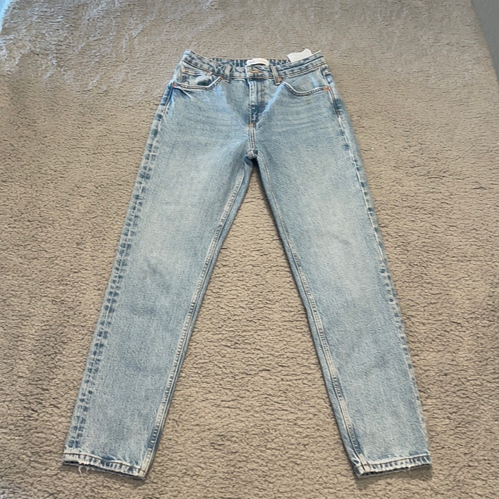 Zara Light Blue Ankle & Cropped Jeans